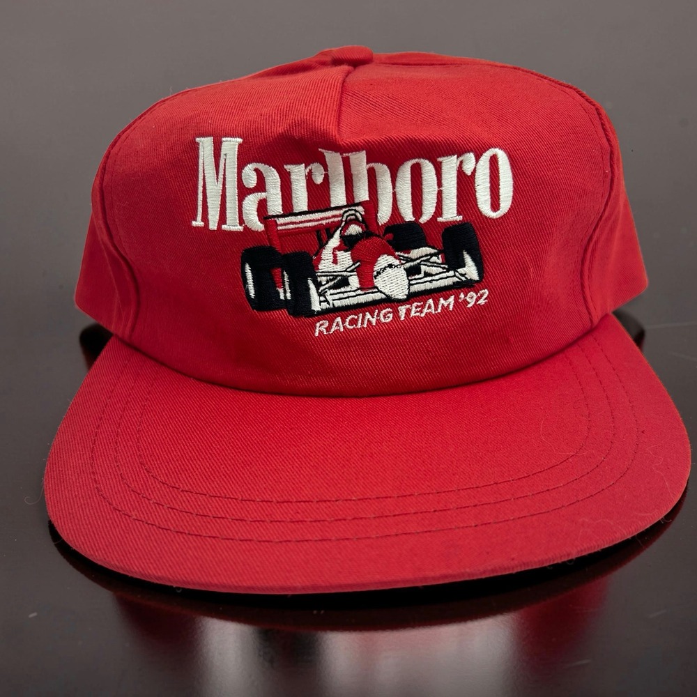Marlboro Racing Team Hat Mens OSFA Red Fair Vintage 1992 Snapback F1 Nascar